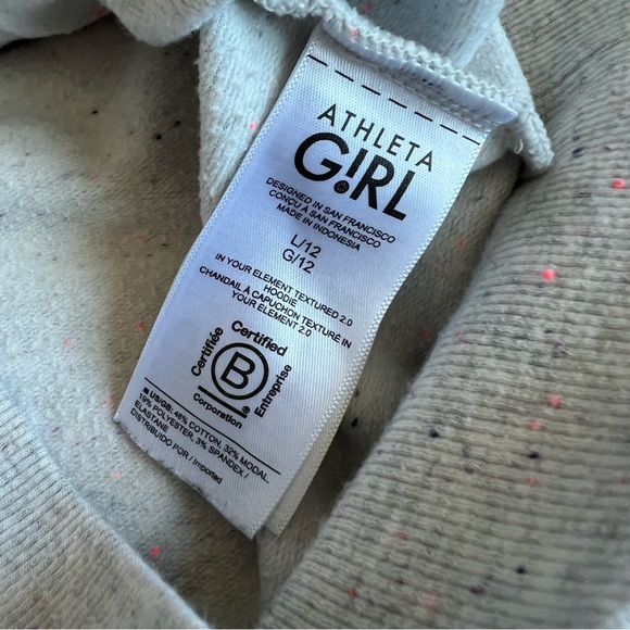 Athleta Girl Speckled Hoodie Sweatshirt L/12 - Picture 9 of 10